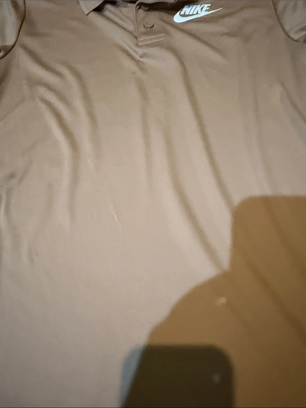 Nike Tan Polo Shirt with White Swoosh